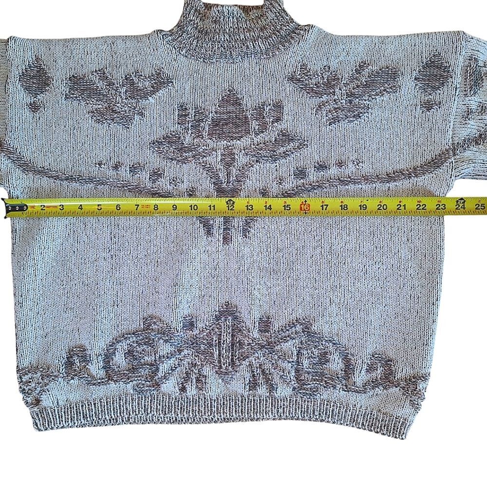 David Brett Vintage Floral Pattern Sweater Knitted Cotton Made in USA size Large - Picture 11 of 16